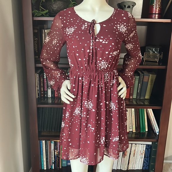 ❤️ Wild Blue Sadie Robertson heart print dress ❤️ - Picture 2 of 6